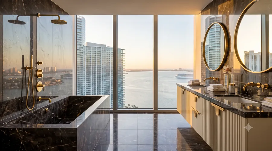 Spa-style bathroom